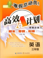 寒假总动员 高效A计划 期末.寒假.衔接 英语 三年级 答案 海南出版社 中南大学出版社 - 封面