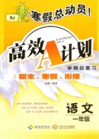 寒假总动员 高效A计划 期末.寒假.衔接 语文 一年级 答案 海南出版社 中南大学出版社 - 封面