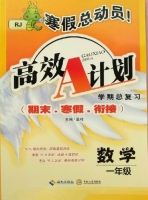 寒假总动员 高效A计划 期末.寒假.衔接 数学 一年级 答案 海南出版社 中南大学出版社 - 封面