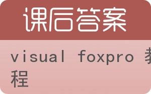 visual foxpro 教程答案 - 封面