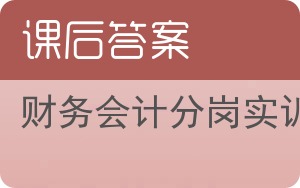 财务会计分岗实训答案 - 封面