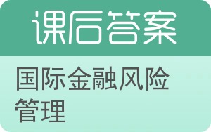 国际金融风险管理答案 - 封面