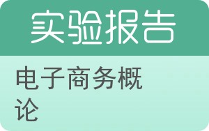 电子商务概论实验报告 - 封面