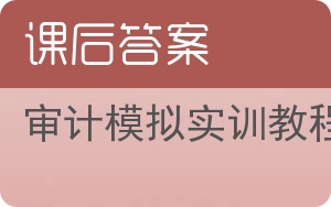 审计模拟实训教程答案 - 封面