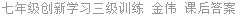 七年级创新学习三级训练 金伟 课后答案
