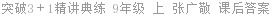 突破3＋1精讲典练 9年级 上 张广敬 课后答案