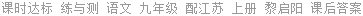 课时达标 练与测 语文 九年级 配江苏 上册 黎启阳 课后答案
