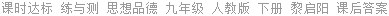课时达标 练与测 思想品德 九年级 人教版 下册 黎启阳 课后答案