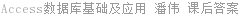 Access数据库基础及应用 潘伟 课后答案